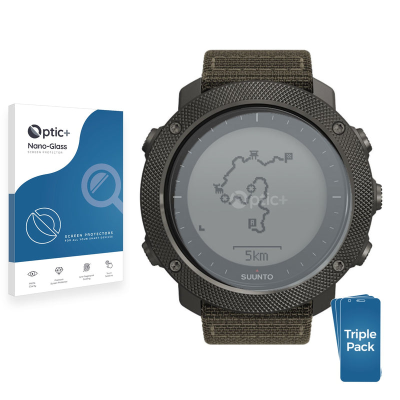 3pk Optic+ Nano Glass Screen Protectors for Suunto Traverse Alpha