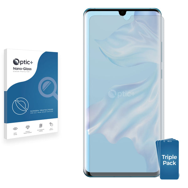 3pk Optic+ Nano Glass Screen Protectors for Huawei P30 Pro