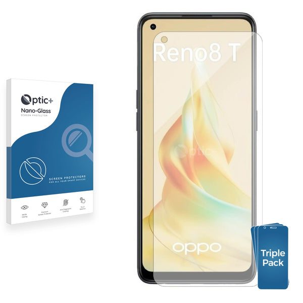 3pk Optic+ Nano Glass Screen Protectors for Oppo Reno 8T