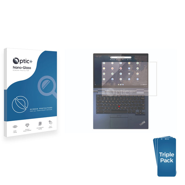 3pk Optic+ Nano Glass Screen Protectors for Lenovo ThinkPad C13 Yoga Gen 1