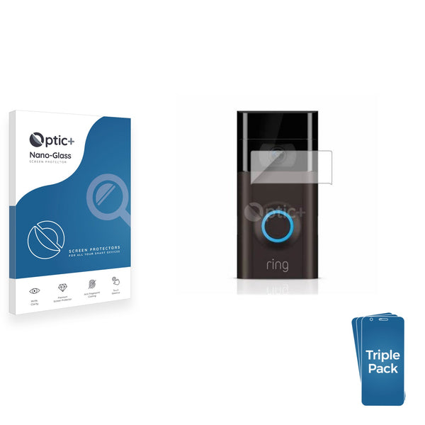 3pk Optic+ Nano Glass Screen Protectors for Ring Doorbell 2