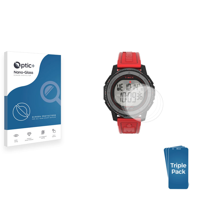 3-pack of Nano Glass screen protectors for Timex Ironman Adrenaline TW5M57900