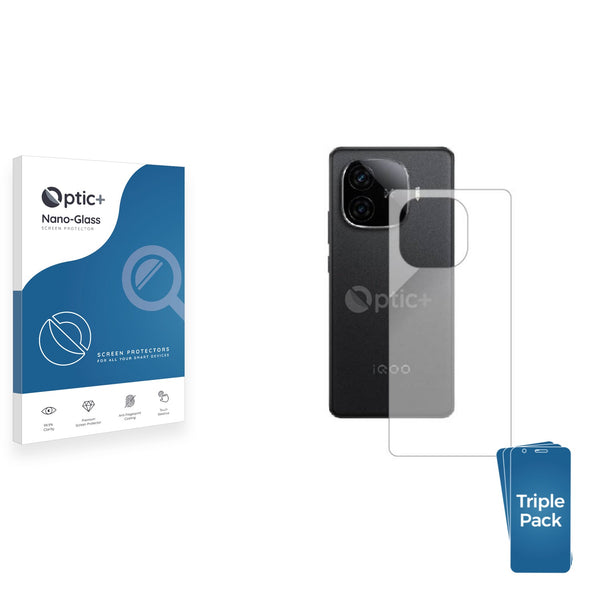 3pk Optic+ Nano Glass Rear Protectors for Vivo iQOO Z9x (Back)