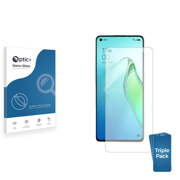 3pk Optic+ Nano Glass Screen Protectors for Oppo Reno 8 Pro 5G