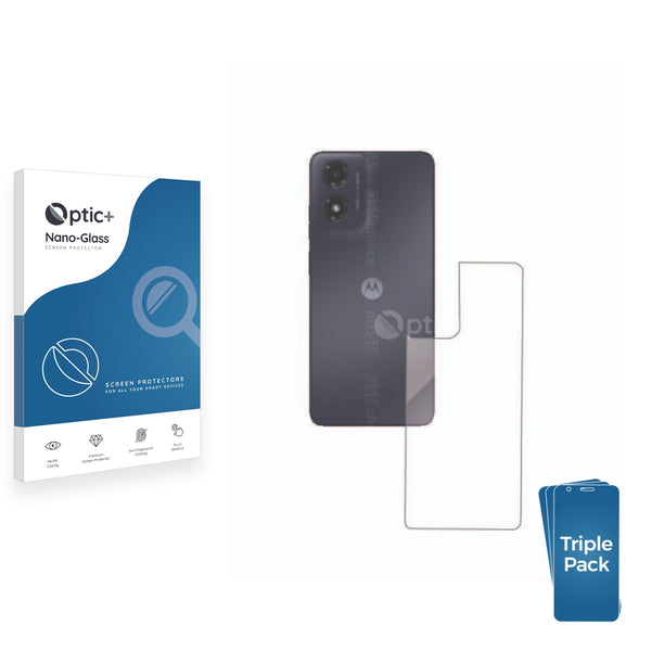 3pk Optic+ Nano Glass Rear Protectors for Motorola Moto G04s (Back)