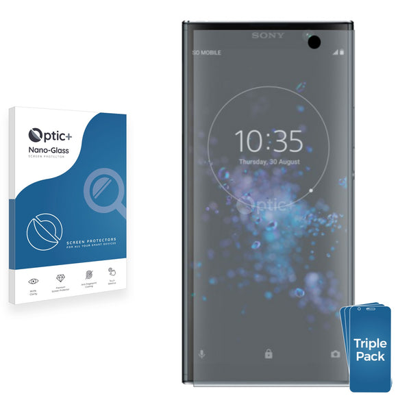 3pk Optic+ Nano Glass Screen Protectors for Sony Xperia XA2 Plus