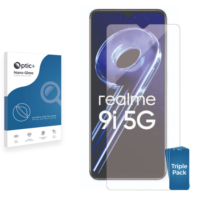 3pk Optic+ Nano Glass Screen Protectors for realme 9i 5G