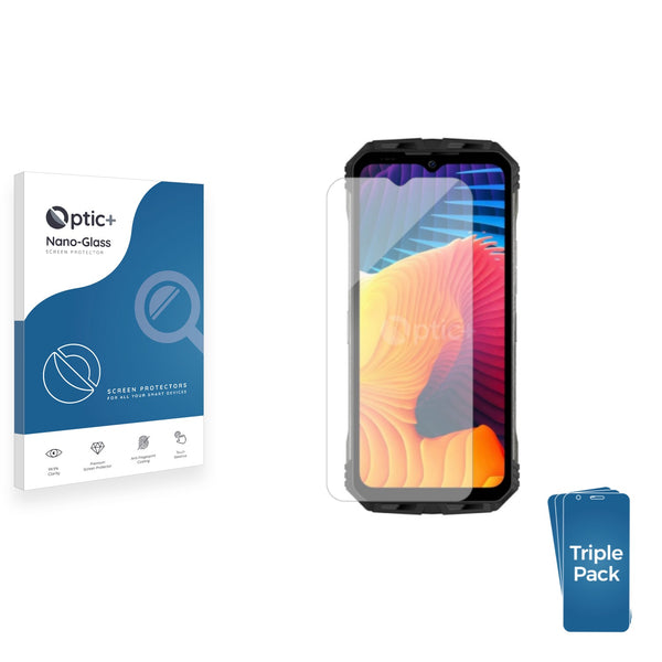 3pk Optic+ Nano Glass Screen Protectors for Doogee V30 Pro