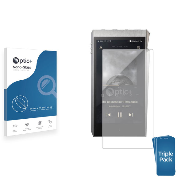 3pk Optic+ Nano Glass Screen Protectors for Astell&Kern A&ultima  SP2000T