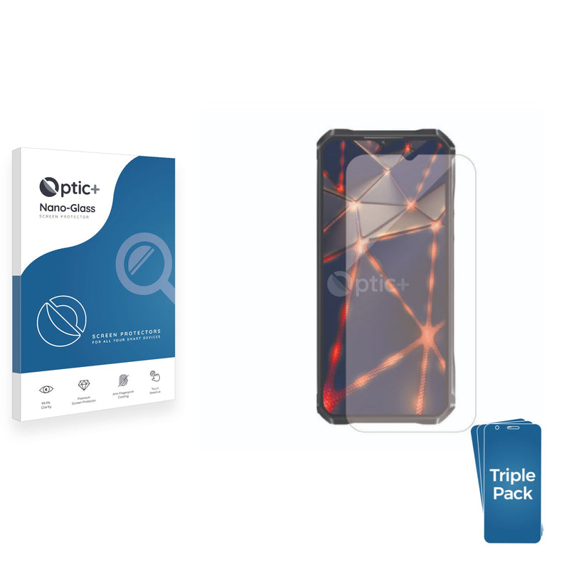 3pk Optic+ Nano Glass Screen Protectors for Oukitel WP33 Pro