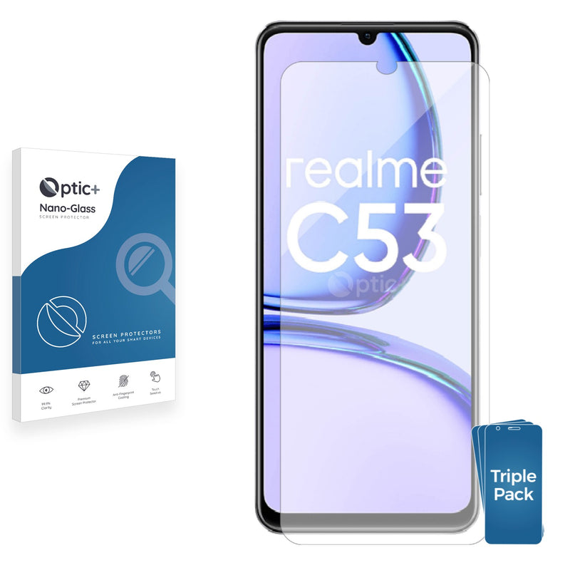 3pk Optic+ Nano Glass Screen Protectors for realme C53