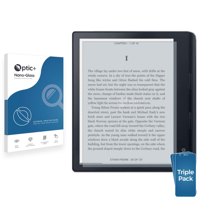 3pk Optic+ Nano Glass Screen Protectors for Kobo Sage