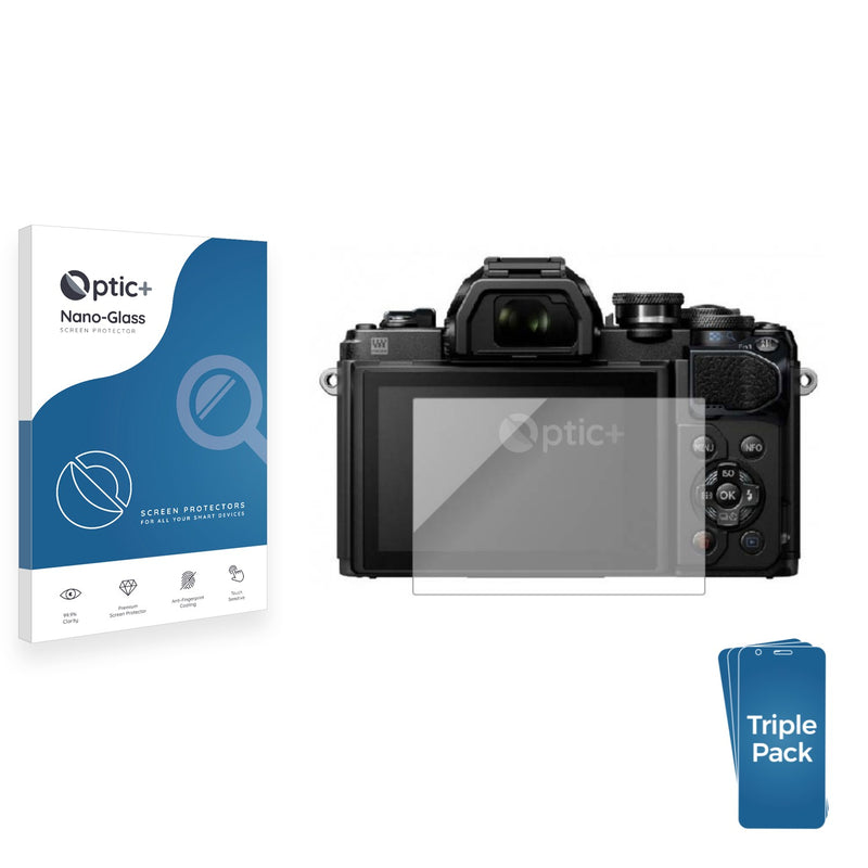 3pk Optic+ Nano Glass Screen Protectors for Olympus OM-1 2022