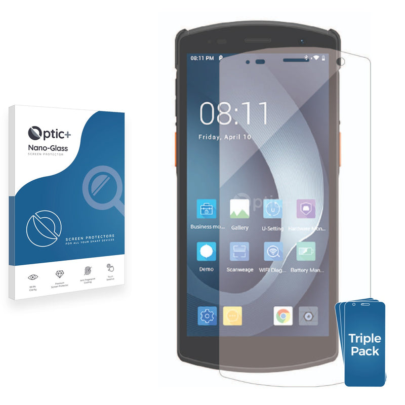 3pk Optic+ Nano Glass Screen Protectors for Urovo CT58