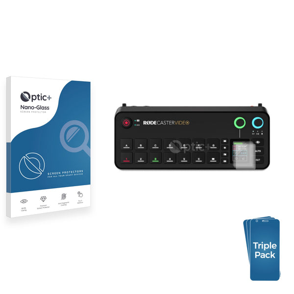 3-pack of Nano Glass screen protectors for Rode Rodecaster Video