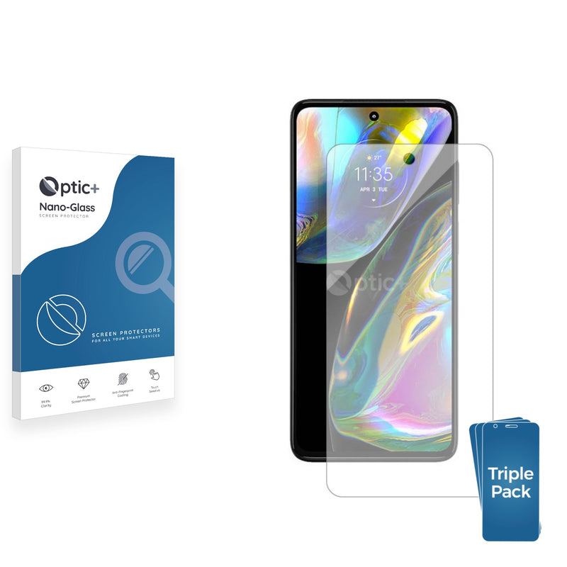 3pk Optic+ Nano Glass Screen Protectors for Motorola Moto G82 5G