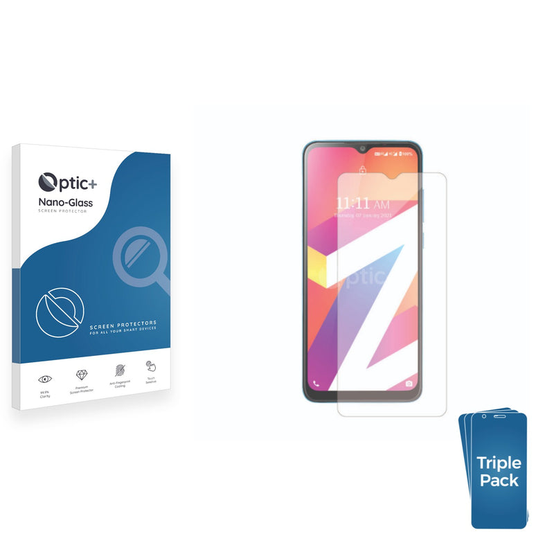 3pk Optic+ Nano Glass Screen Protectors for Lava Z3