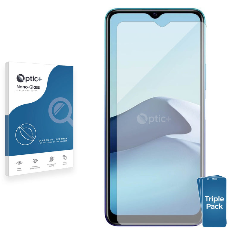 3pk Optic+ Nano Glass Screen Protectors for Vivo Y20a