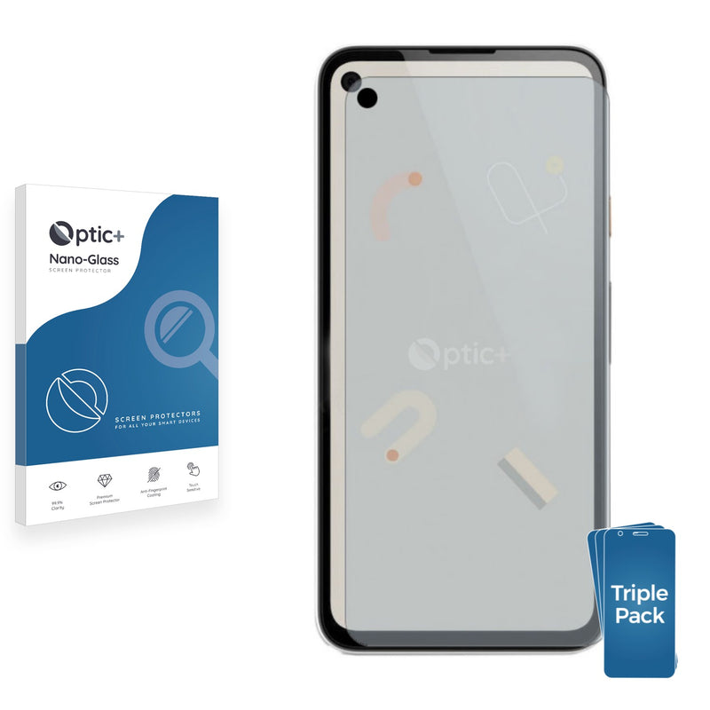 3pk Optic+ Nano Glass Screen Protectors for Google Pixel 4a