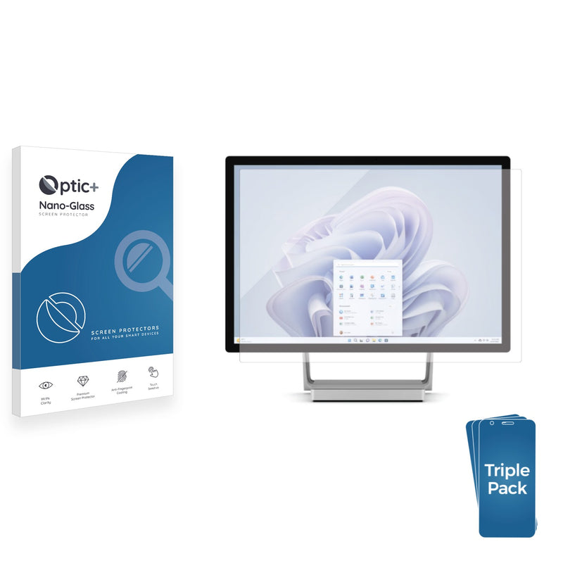 3pk Optic+ Nano Glass Screen Protectors for Microsoft Surface Studio 2+