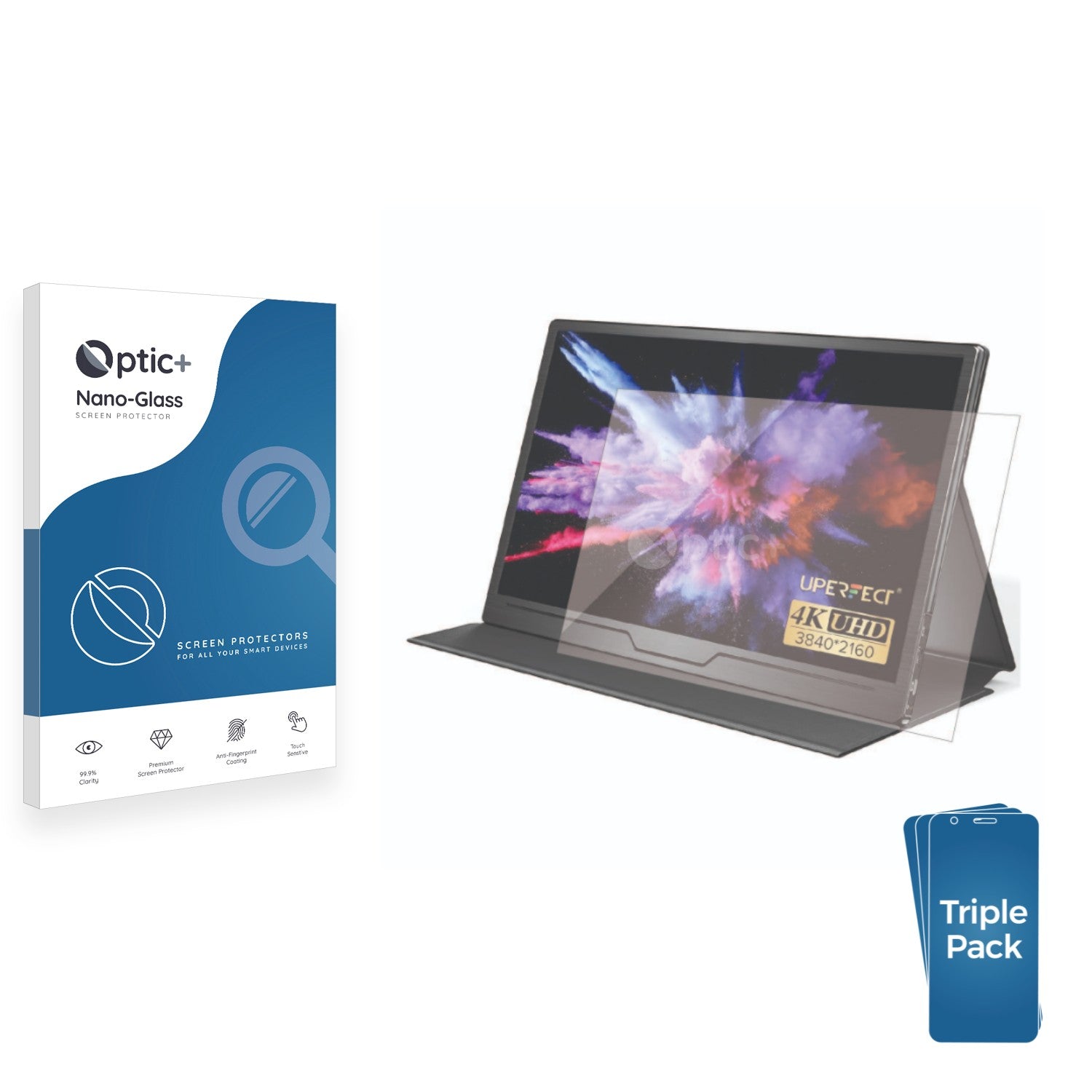 3pk Optic+ Nano Glass Screen Protectors for Uperfect ?UP-15610-DE 4K 15 ...