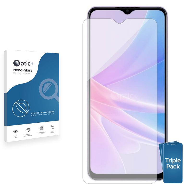 3pk Optic+ Nano Glass Screen Protectors for Oppo A78 5G