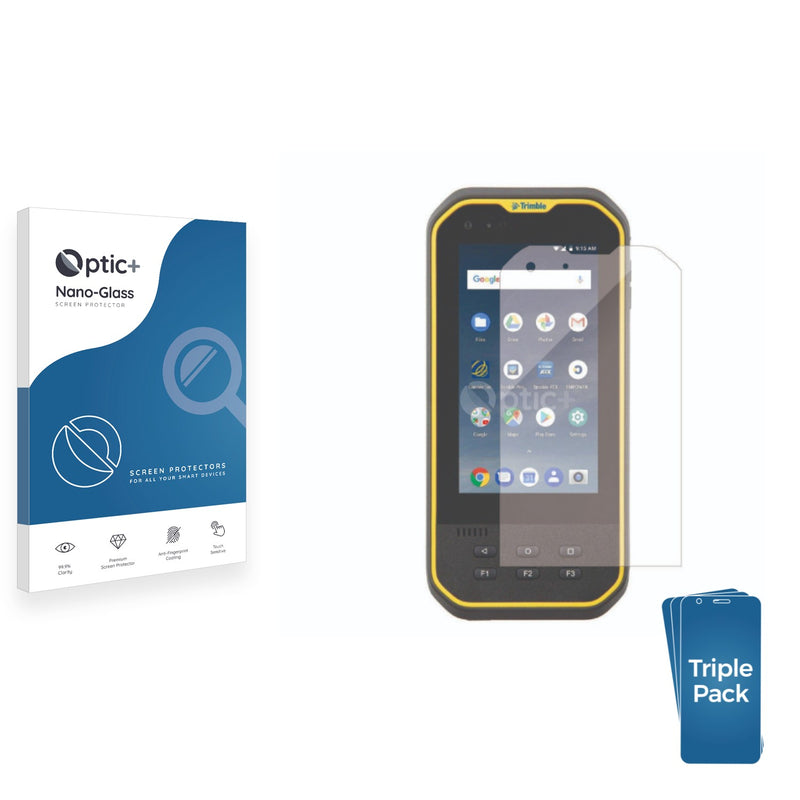 3pk Optic+ Nano Glass Screen Protectors for Trimble Nomad 5