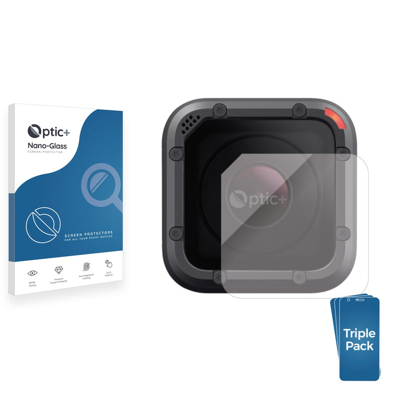 3pk Optic+ Nano Glass Screen Protectors for GoPro Hero5 Session