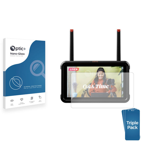 3pk Optic+ Nano Glass Screen Protectors for Atomos Zato Connect