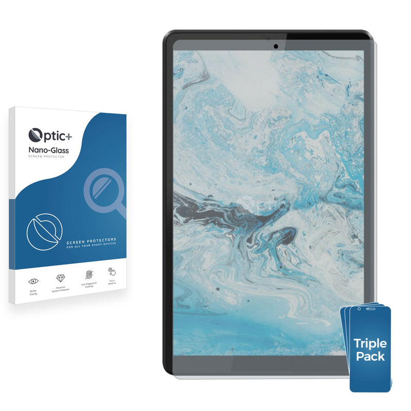 3pk Optic+ Nano Glass Screen Protectors for Lenovo Tab M8