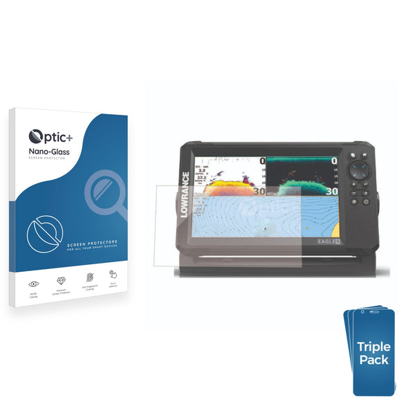 3pk Optic+ Nano Glass Screen Protectors for Lowrance Eagle
