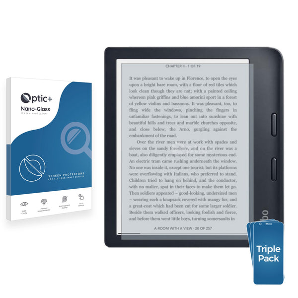 3pk Optic+ Nano Glass Screen Protectors for Kobo Libra 2