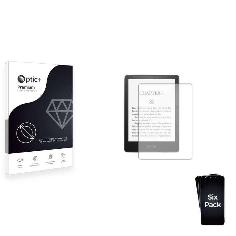 6pk Optic+ Premium Film Screen Protectors for Kindle Paperwhite Signature Edition 6.8"