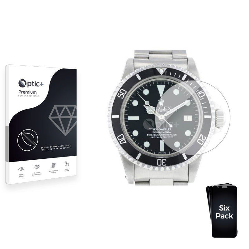 6pk Optic+ Premium Film Screen Protectors for Rolex Sea-Dweller Deepsea (44 mm)