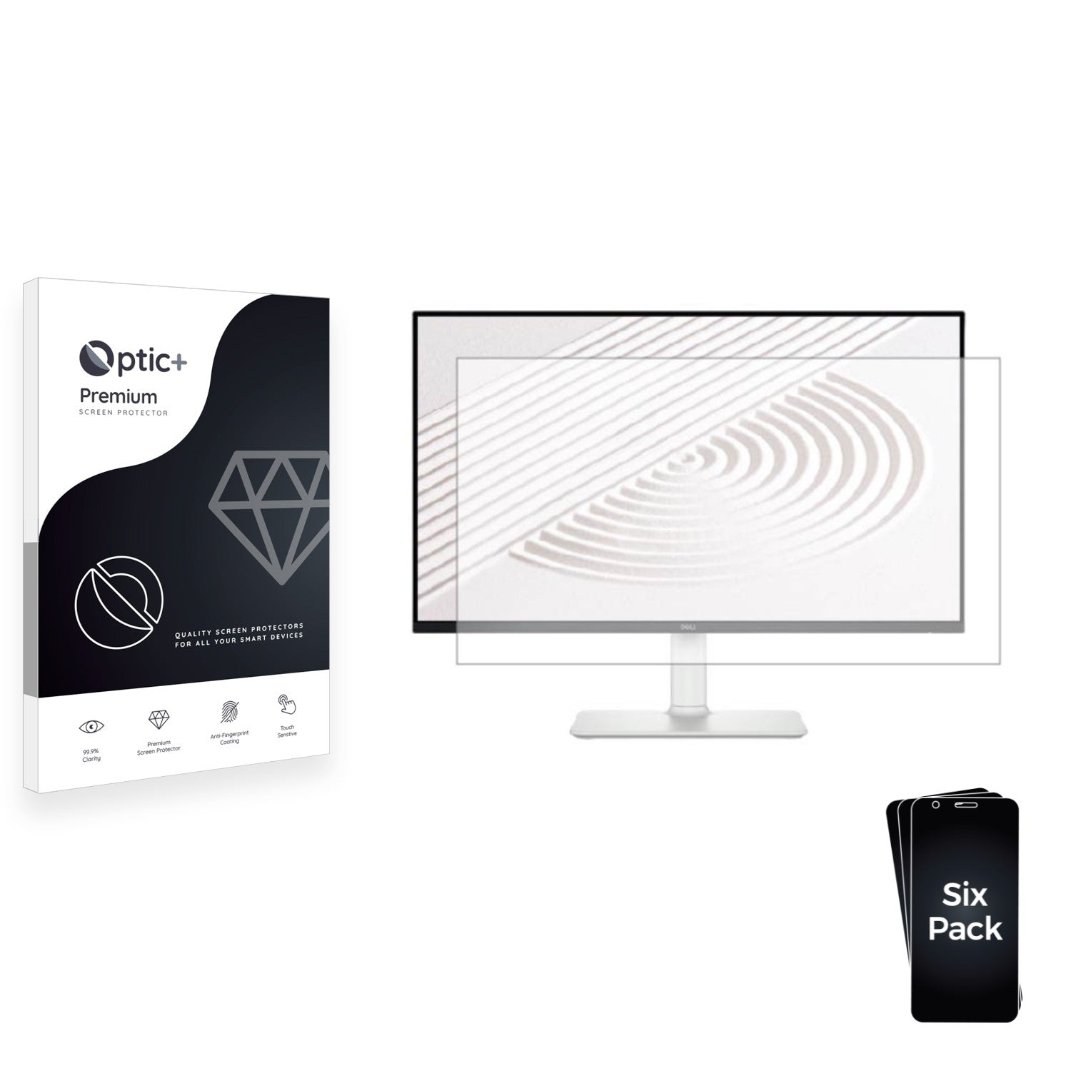 6pk Optic+ Premium Film Screen Protectors for Dell 24