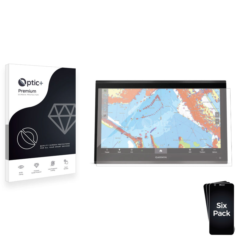 6pk Optic+ Premium Film Screen Protectors for Garmin GPSMAP 9022