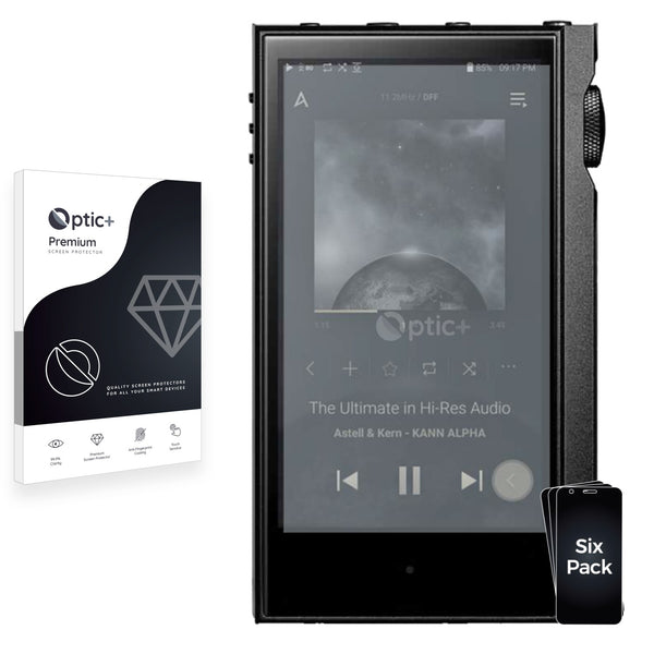 6pk Optic+ Premium Film Screen Protectors for Astell&Kern Kann Alpha