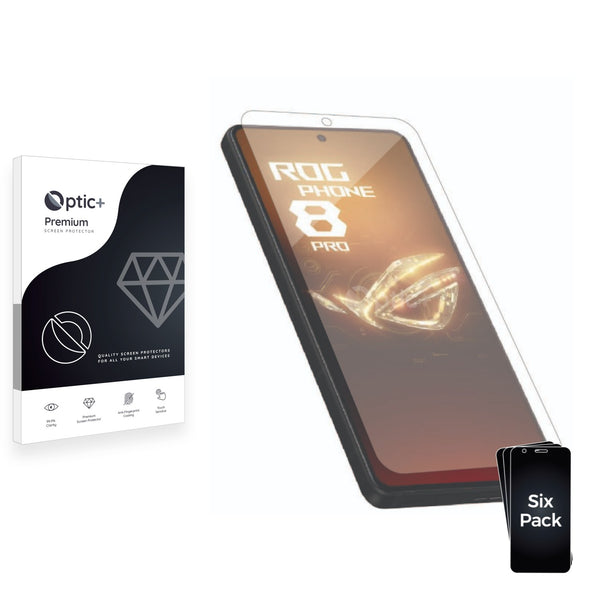 6pk Optic+ Premium Film Screen Protectors for ASUS ROG Phone 8 Pro
