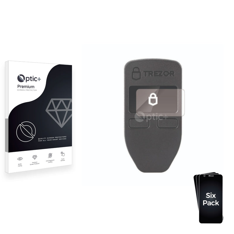 6pk Optic+ Premium Film Screen Protectors for Trezor Model One