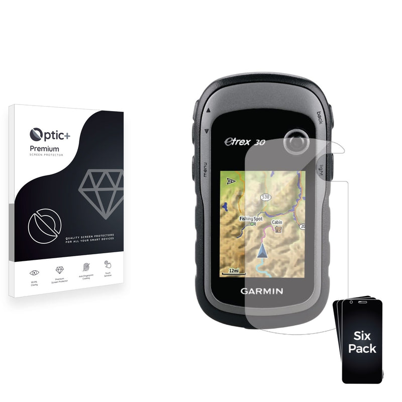 6pk Optic+ Premium Film Screen Protectors for Garmin eTrex 30