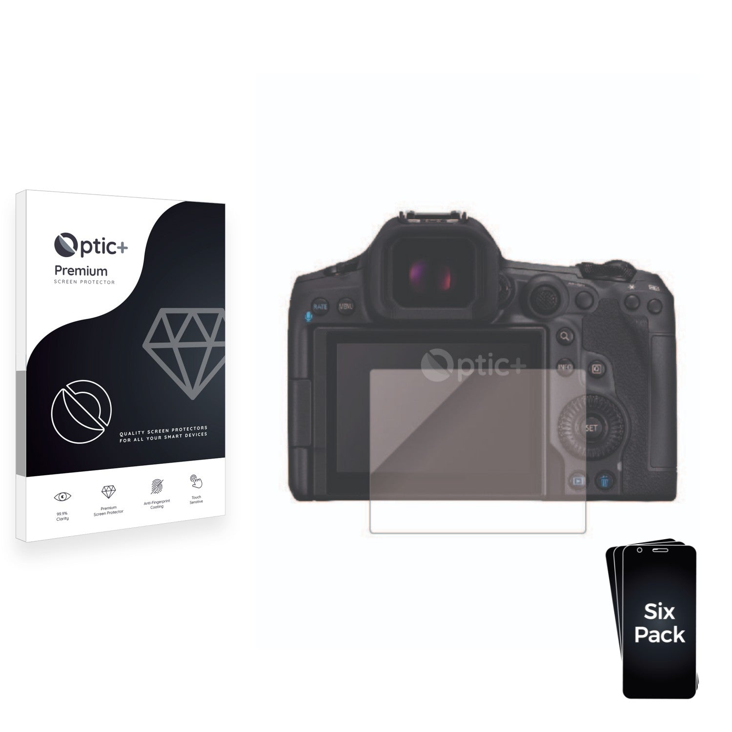 6pk Optic+ Premium Film Screen Protectors for Canon EOS R5 Mark II ...