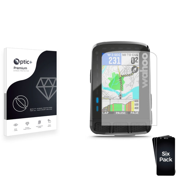 6pk Optic+ Premium Film Screen Protectors for Wahoo Elemnt Roam