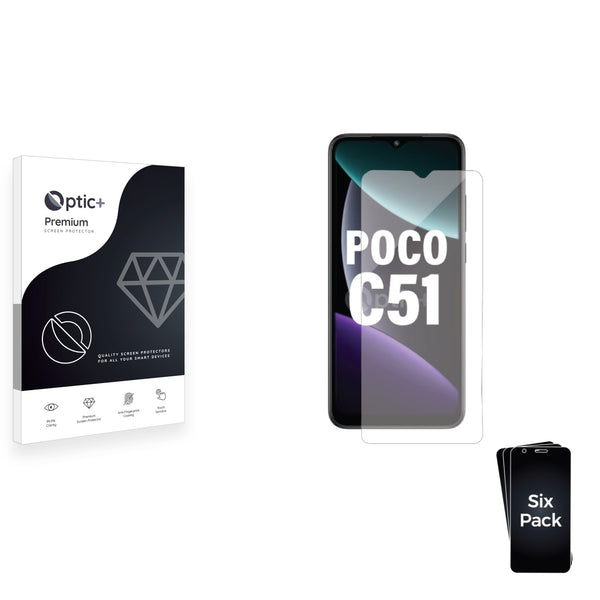 6pk Optic+ Premium Film Screen Protectors for Xiaomi Poco C51