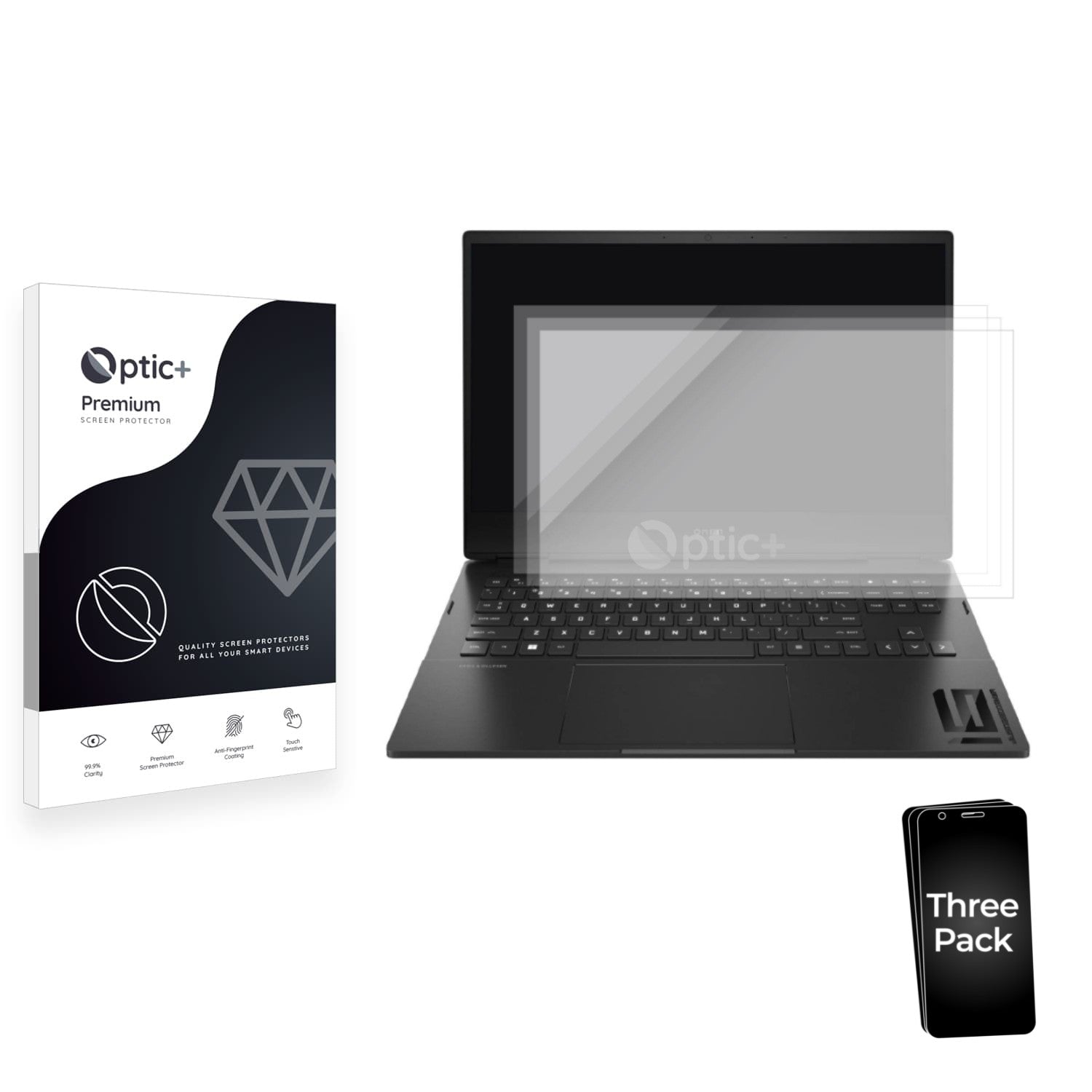 Am Screen Protector 3pk Optic+ Premium Film Screen Protectors for HP Omen 16-am - ScreenShield