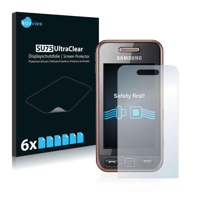 6x Savvies SU75 Screen Protector for Samsung GT-S5230