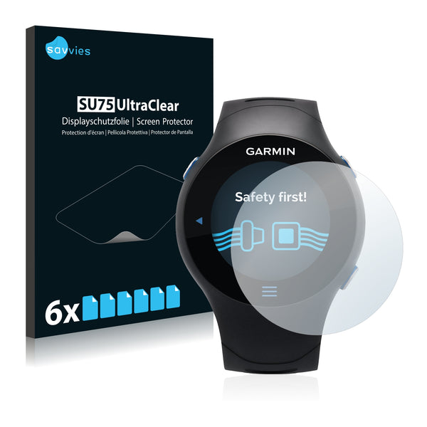 6x Savvies SU75 Screen Protector for Garmin Forerunner 610