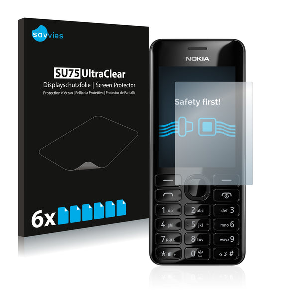 6x Savvies SU75 Screen Protector for Nokia 206