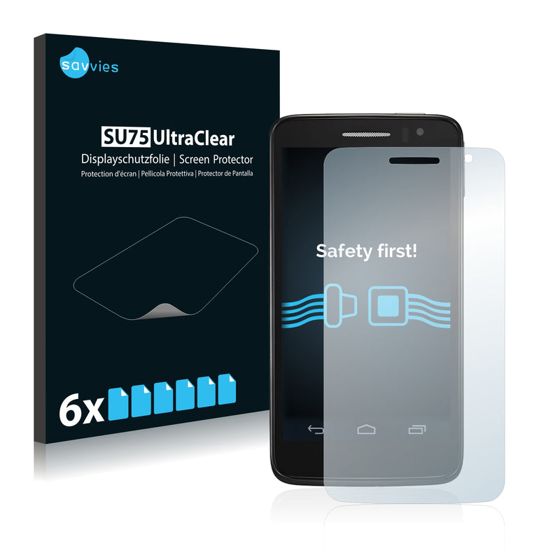 6x Savvies SU75 Screen Protector for Alcatel One Touch OT-8008D Scribe HD