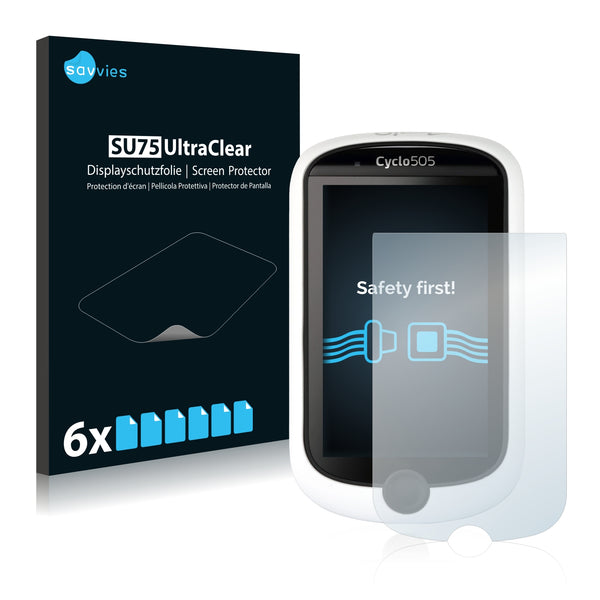 6x Savvies SU75 Screen Protector for Mitac Mio Cyclo 505 HC