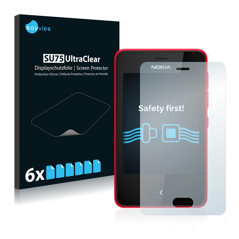 6x Savvies SU75 Screen Protector for Nokia Asha 501